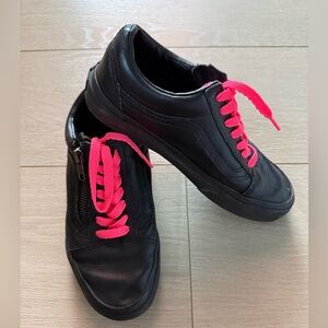 Vans Black Leather Sneakers